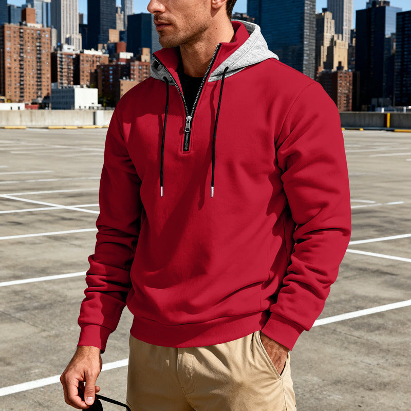 Light-luxury Long-sleeve Hoodie With  Stand-up Collar