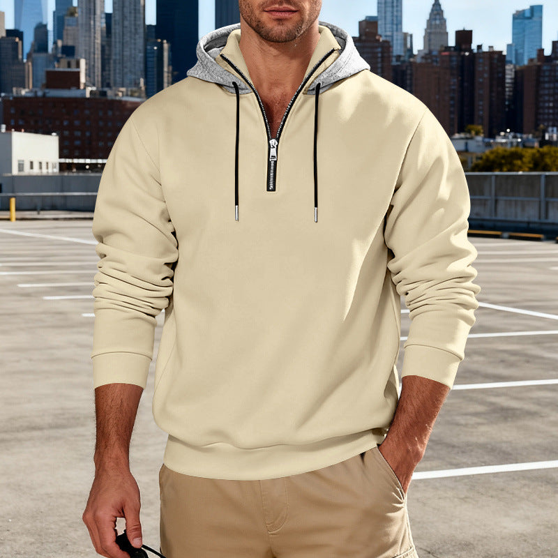 Light-luxury Long-sleeve Hoodie With  Stand-up Collar