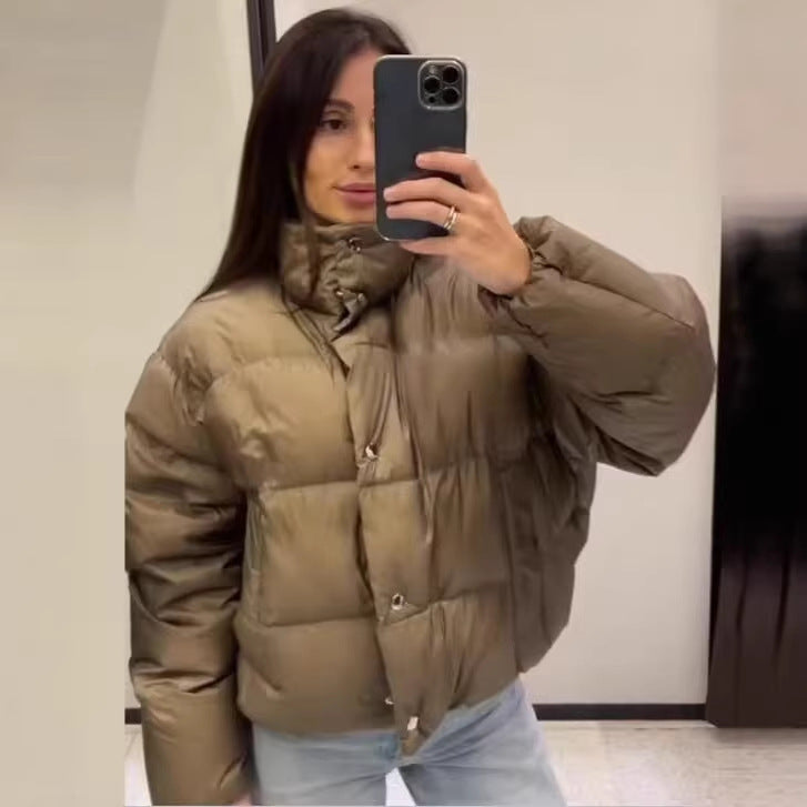 Womens Warm High-neck Cotton Coat