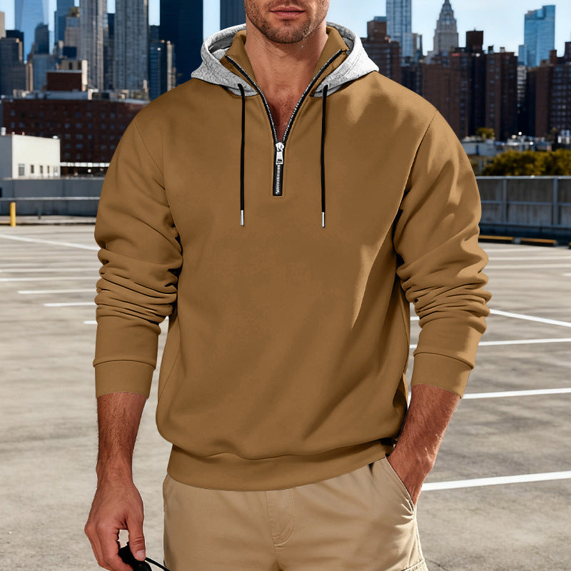 Light-luxury Long-sleeve Hoodie With  Stand-up Collar