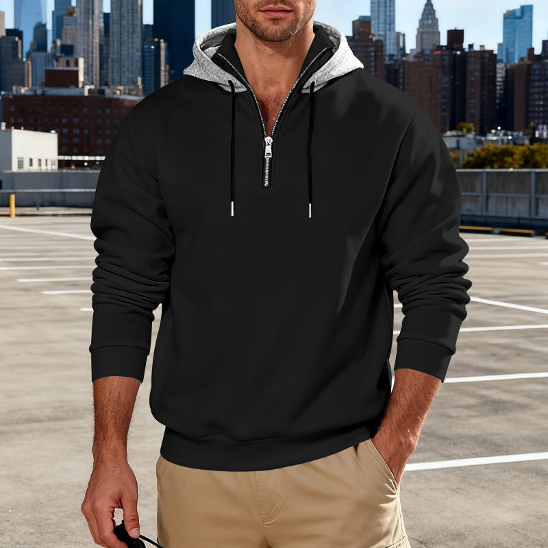 Light-luxury Long-sleeve Hoodie With  Stand-up Collar