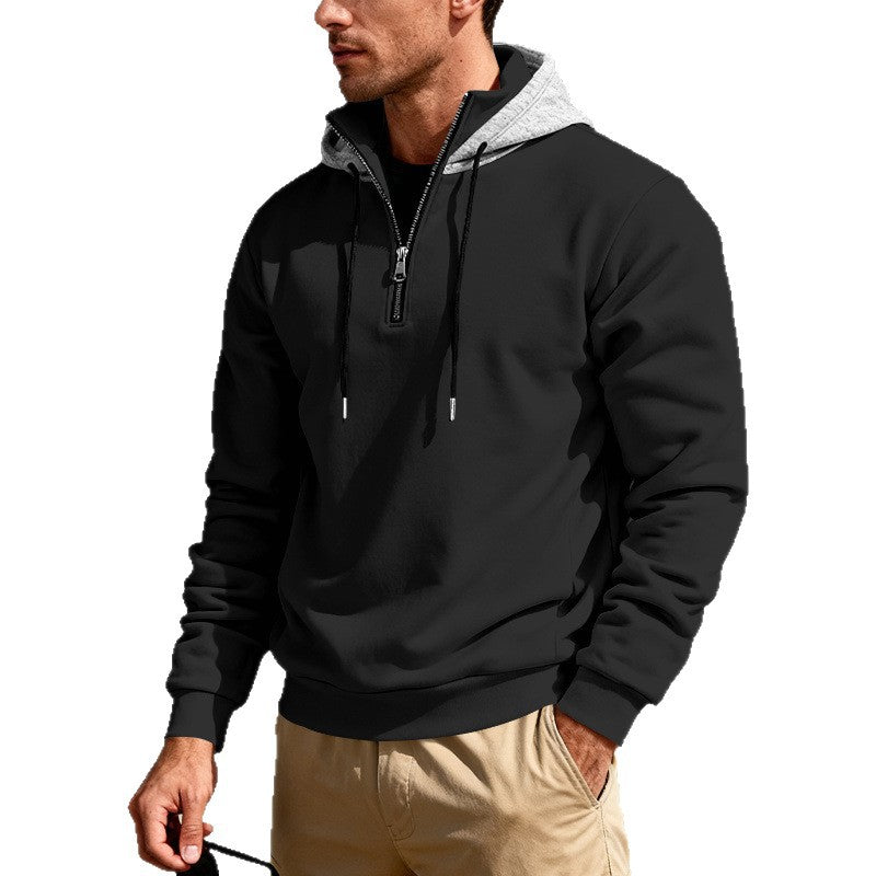 Light-luxury Long-sleeve Hoodie With  Stand-up Collar