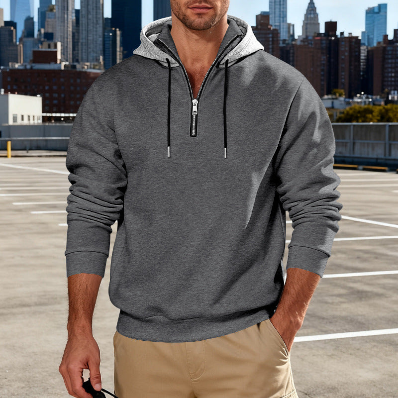 Light-luxury Long-sleeve Hoodie With  Stand-up Collar