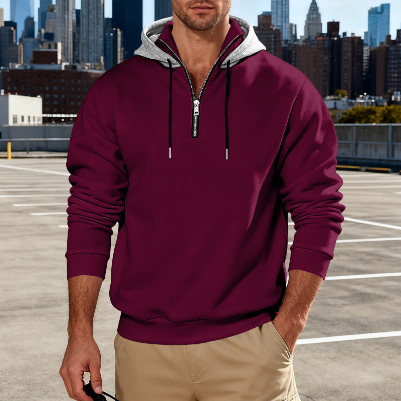 Light-luxury Long-sleeve Hoodie With  Stand-up Collar