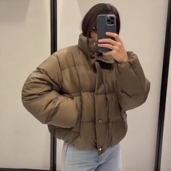 Womens High-neck Cotton Coat