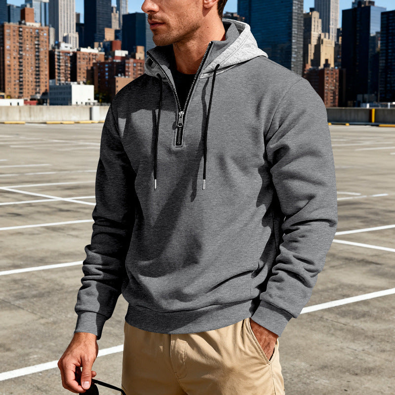 Light-luxury Long-sleeve Hoodie With  Stand-up Collar